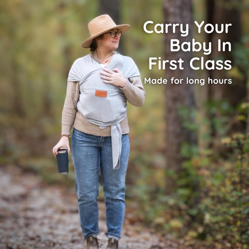 Max&So Baby Wrap Carrier - Premium Cotton Baby Carrier Wrap for Newborn to Toddler- Infant Carrier- Baby Holder One Size Fits All with Front Pocket (Black) by Max&so - Image 3